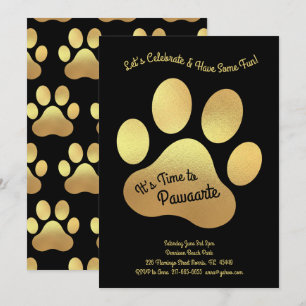 Invitation Chien mignon Empreinte de patte Enfants 1er Annive