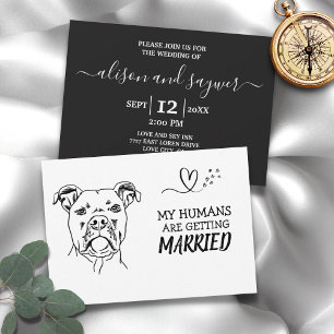Invitation Chien Moderne Simple Mariage noir et blanc