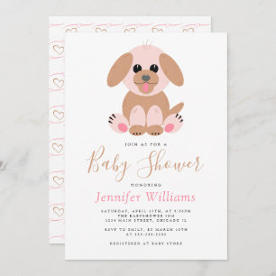 Invitation Chien simple Chien Chien Personnalisé Baby shower 