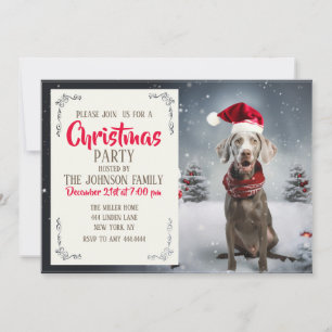 Invitation Chien Weimaraner de Noël