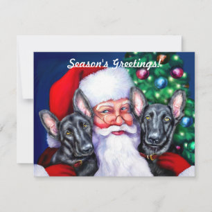 Invitation Chiens bergers allemands Santas NOIR