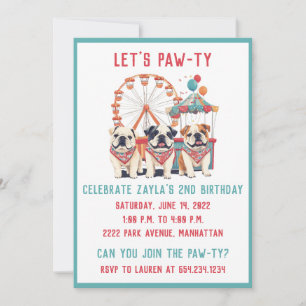 Invitation Chiens De Fête Anglais À Un Carnaval