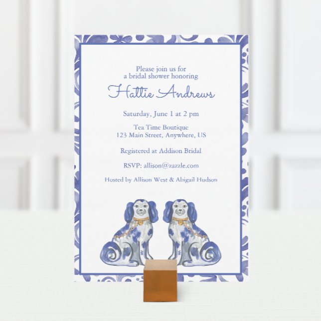 Invitation Chiens de Staffordshire à l'aquarelle (Créateur téléchargé)