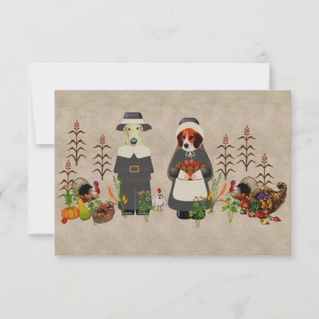 Invitation Chiens de Thanksgiving (Devant)