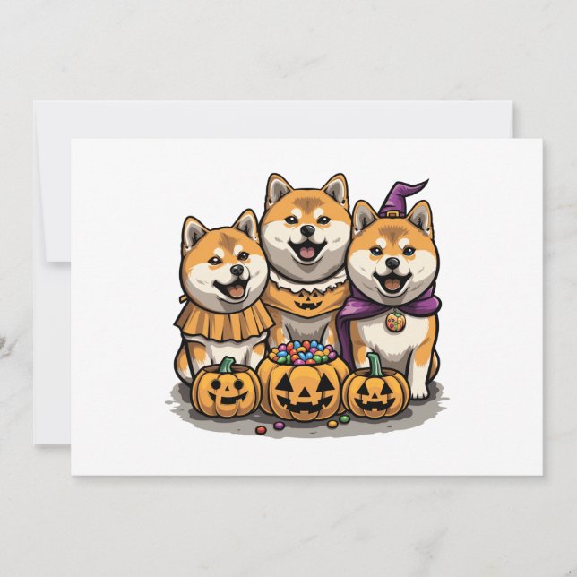 Invitation Chiens d'Halloween Shiba Inu (Devant)