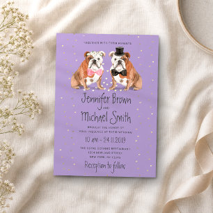 Invitation Chiens Mariages Lilac English Bulldog