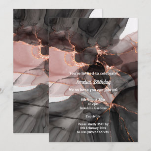 INVITATION CHIFFON ROSE NOIRE LUXE
