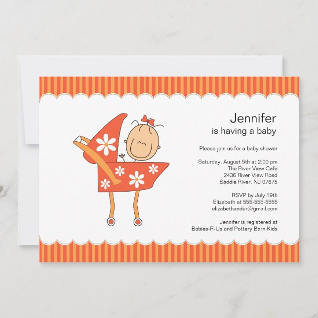 Invitation Chiffre de l'Baby shower d'invitation pour bébés (Devant)