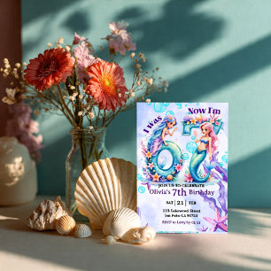 Invitation Chiffres Anniversaire Sirène 67 Enfants
