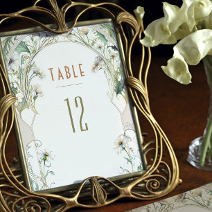 Invitation Chiffres de table Vintage Art Nouveau Mariage