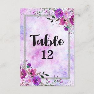 Invitation Chiffres du Mariage du cadre Floral et Argent viol