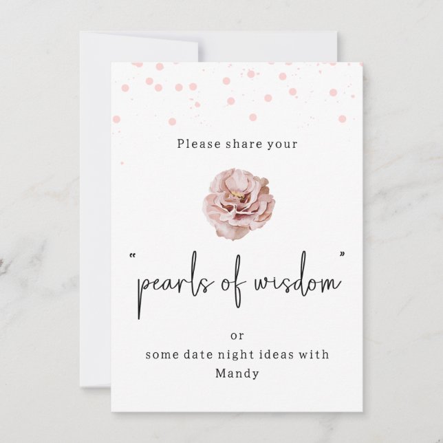 Invitation Chiffres roses modernes Pearles de sagesse signe (Devant)