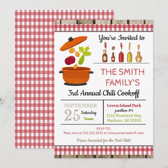 Invitation Chili Cookoff (Devant / Derrière)