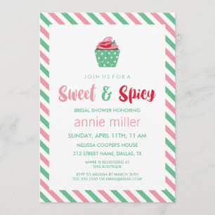 Invitation Chili Pepper Cupcake Fête de l'mariée sucrée et é