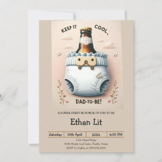 Invitation Chill & Cheer Diaper Bash : Bébé non sexiste