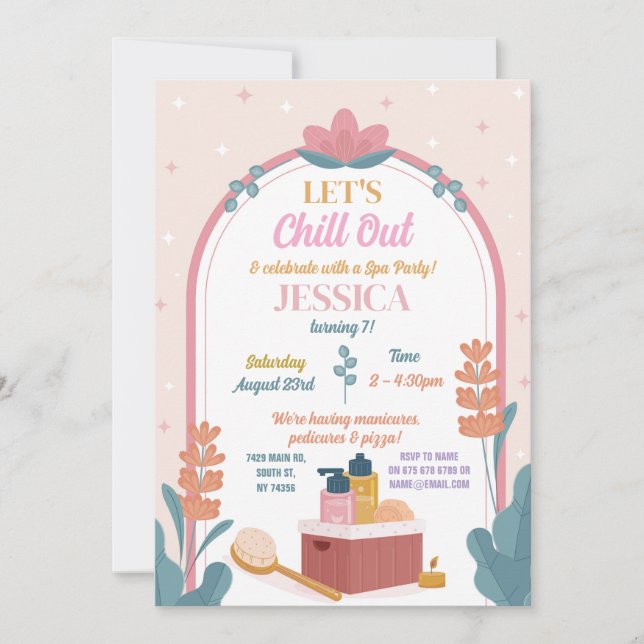 Invitation Chill Out Spa Anniversaire Manucure (Devant)