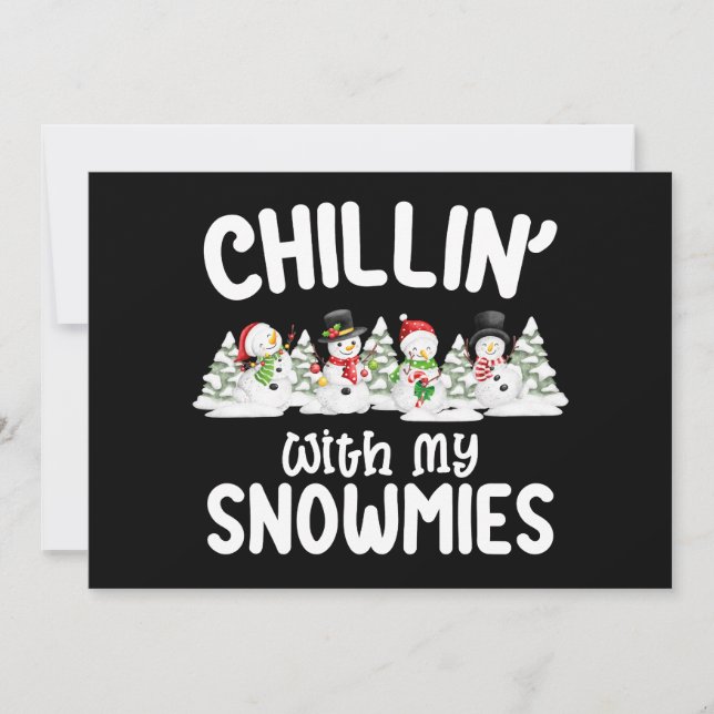 Invitation Chillat avec mes neiges Snowman Noël (Devant)