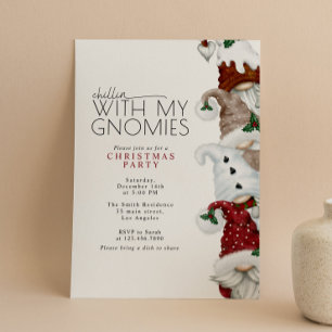 Invitation Chillin Avec Mes Gnomes Fête de Noël