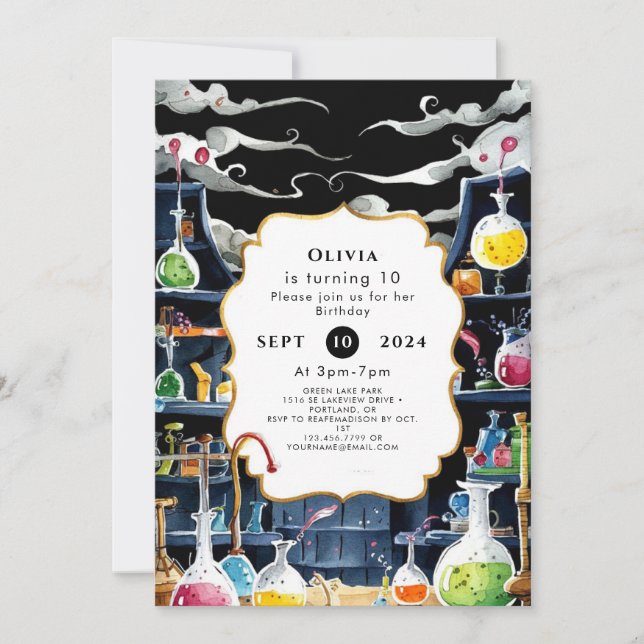 Invitation Chimie Laboratoire Scientifique Anniversaire (Devant)