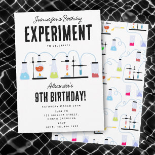 Invitation Chimie Science Test Tubes Anniversaire de enfant P