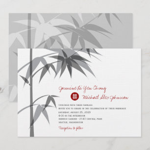 Invitation chinois de mariage d'arbre en bambou