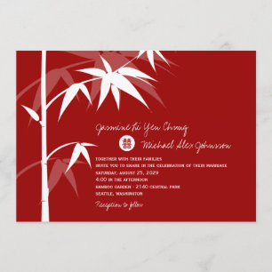 Invitation chinois de mariage d'arbre en bambou