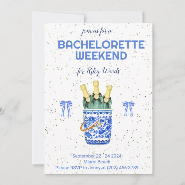 Invitation Chinoiserie Bachelorette Week-end Grandmillentenai (Devant)