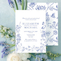 Chinoiserie Blue Victorian Post Mariage Brunch