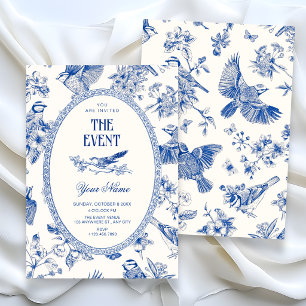 Invitation Chinoiserie botanique floral oiseau