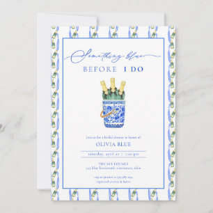 Invitation Chinoiserie Champagne Quelque chose de bleu Fête d