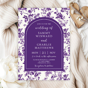 Invitation Chinoiserie d'antiquité violet Mariage
