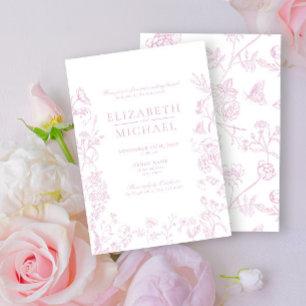 Invitation Chinoiserie Dusty Rose Floral Post Mariage Brunch
