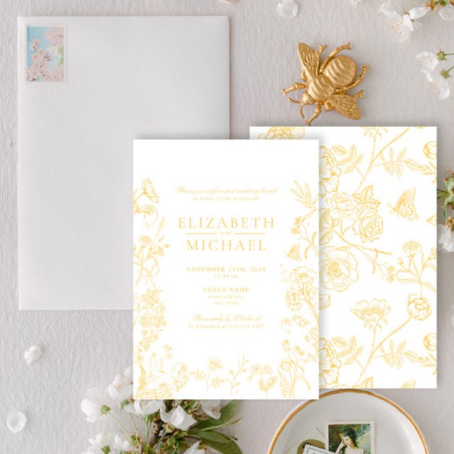Invitation Chinoiserie Gold Victorian Post Mariage Brunch (Créateur téléchargé)