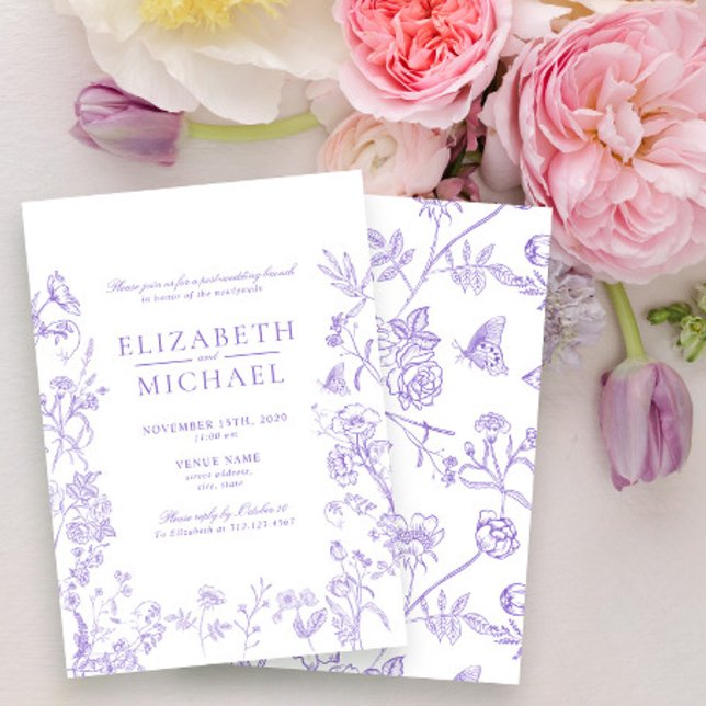 Invitation Chinoiserie Lavender Victorian Post Mariage Brunch (Créateur téléchargé)
