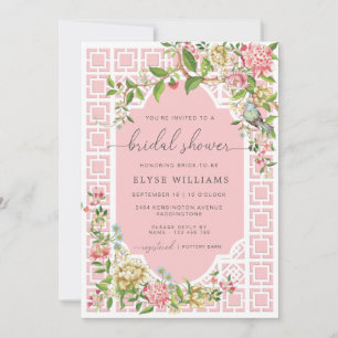 Invitation Chinoiserie rose Trianon de l'invitation à la douc