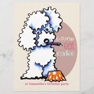 Invitation Chiot Anniversaire Poodle Girl Off-Leash Art™