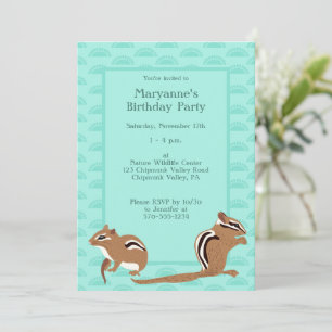 Invitation Chipmunks Thème Anniversaire fête Personnalisé
