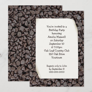 Invitation Chips de chocolat fête d'anniversaire