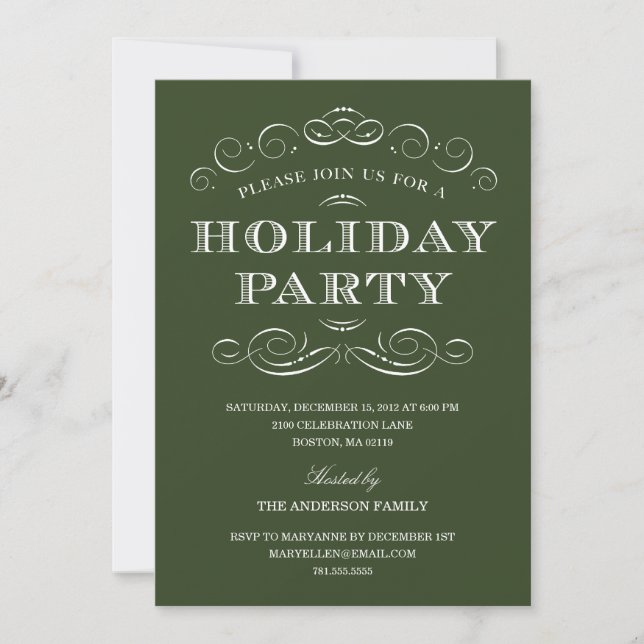 INVITATION CHIQUE DE FÊTE DE VACANCES DE NOËL (Devant)
