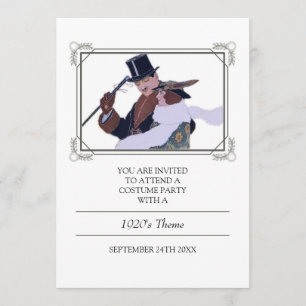 Invitation chique de partie de costume de thème