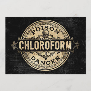 Invitation Chloroforme Poison Étiquette Style Vintage Invitat