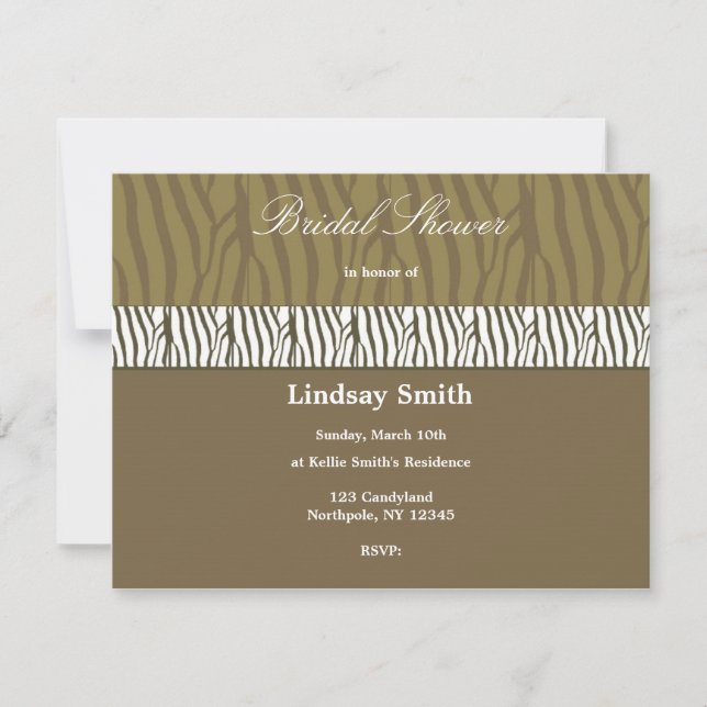 Invitation Chocolat Brown douche nuptiale (Devant)