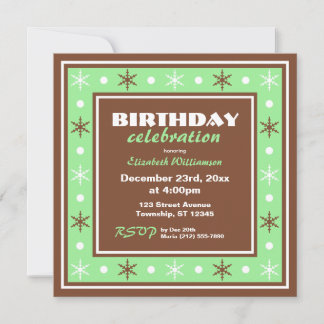 Invitation Chocolat Brown et vert fête d'anniversaire