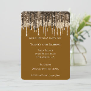 Invitation Chocolat Brown glace crème Parties scintillant Dri
