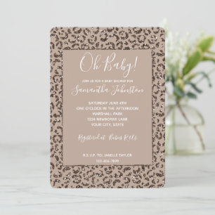Invitation Chocolat Brown Mocha Crème Empreinte de léopard Pa
