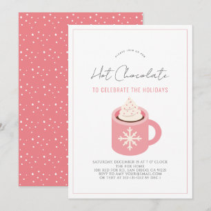 Invitation Chocolat chaud/Fête de Noël Rose Mug