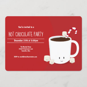 Invitation Chocolat chaud Noël fête horizontale