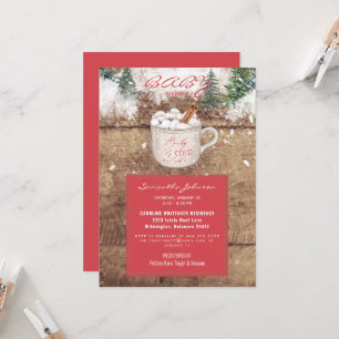 Invitation Chocolat chaud Rustique bébé Il fait froid douche 