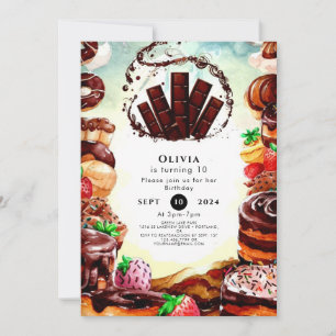 Invitation Chocolat d'aquarelle simple