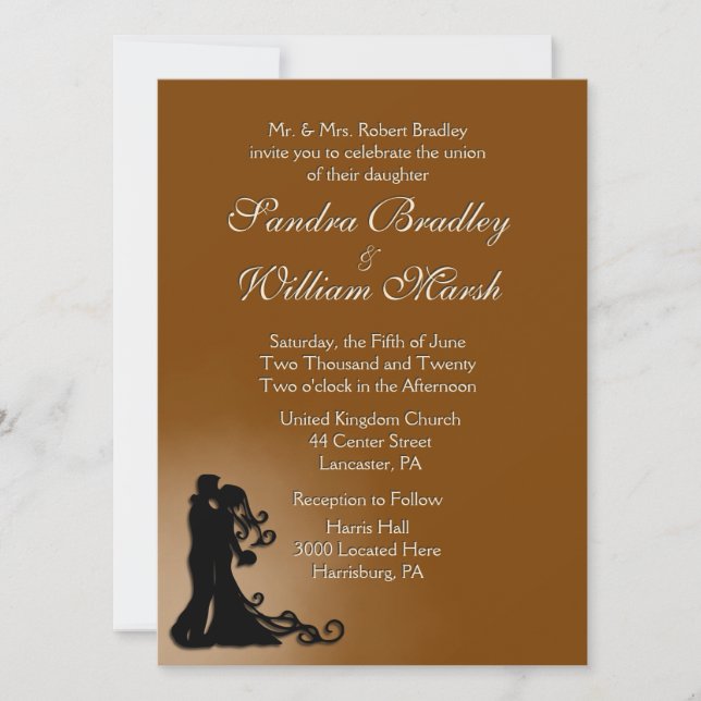Invitation Chocolat de mariée et de chambre (Devant)
